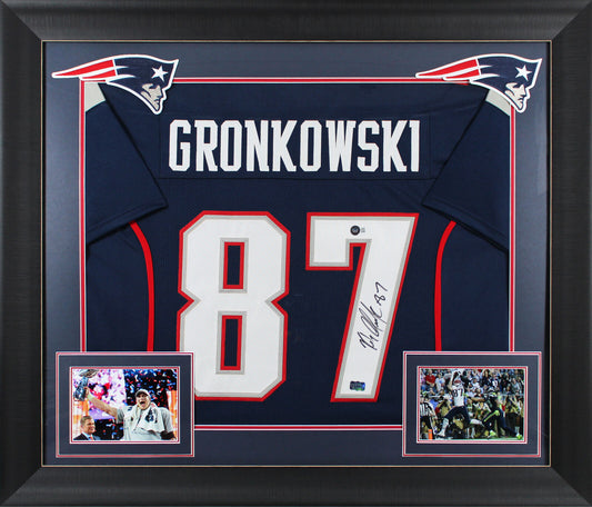 Patriots Rob Gronkowski authentisch signiertes, gerahmtes Trikot