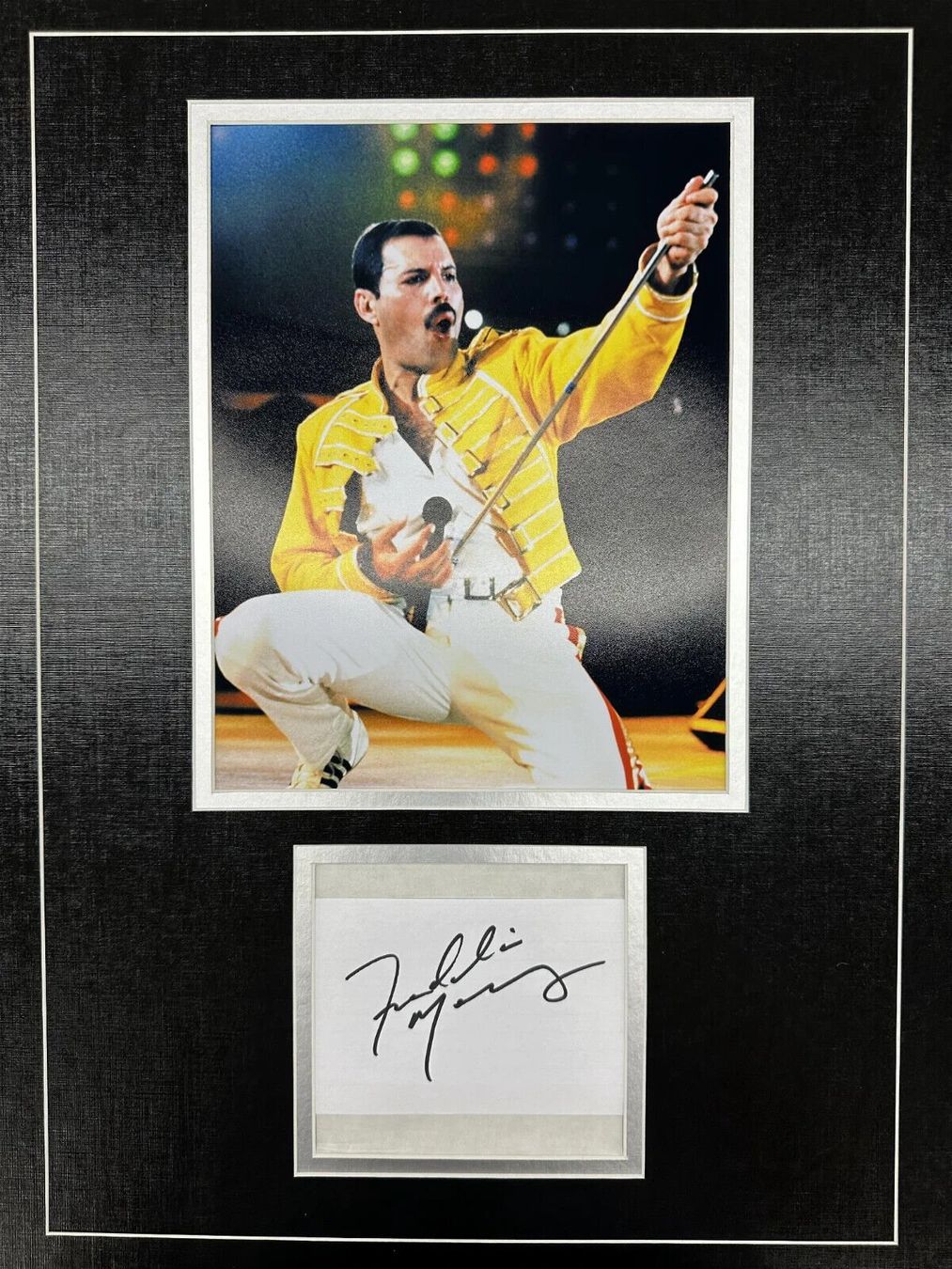 Freddie Mercury signiertes Display ICZ Dave Norman Autogramm