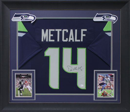 Seahawks D.K. Metcalf authentisch signiertes, gerahmtes Trikot