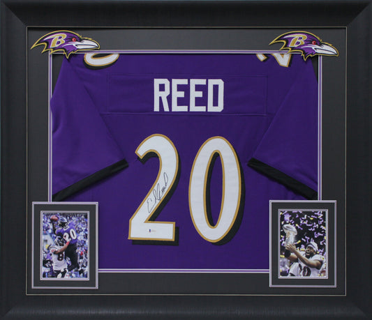 Ravens Ed Reed authentisch signiertes, gerahmtes Trikot