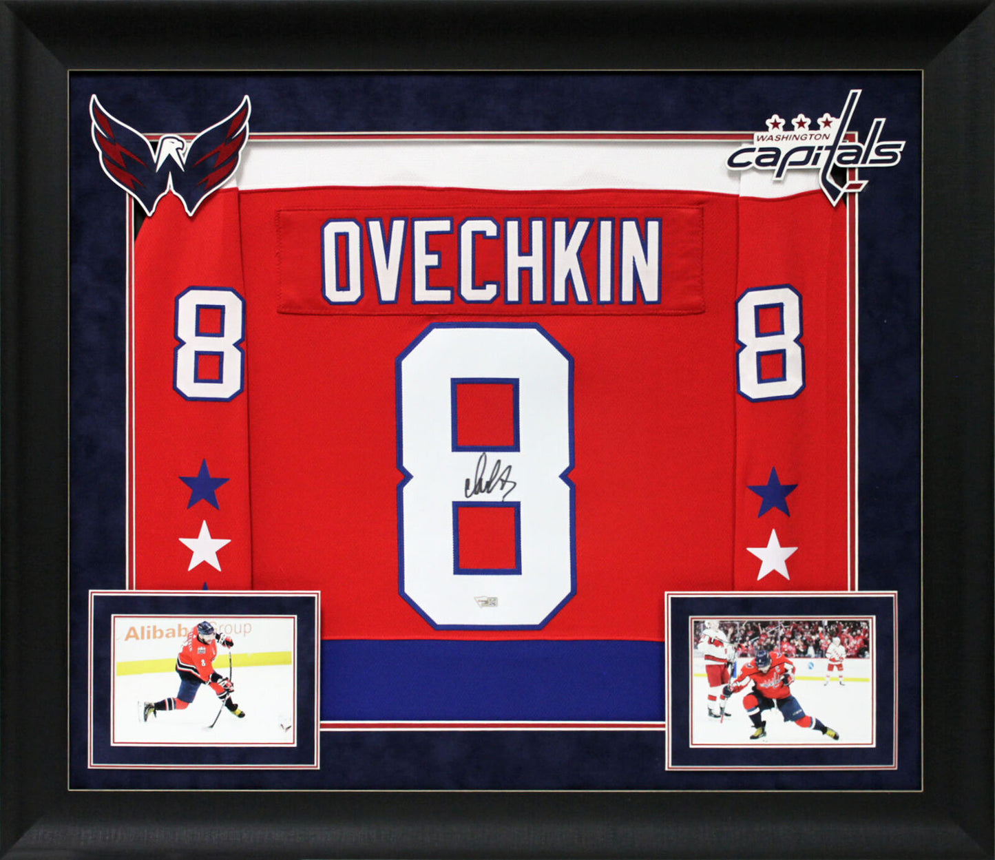 Capitals Alex Ovechkin authentisch signiertes, gerahmtes Trikot