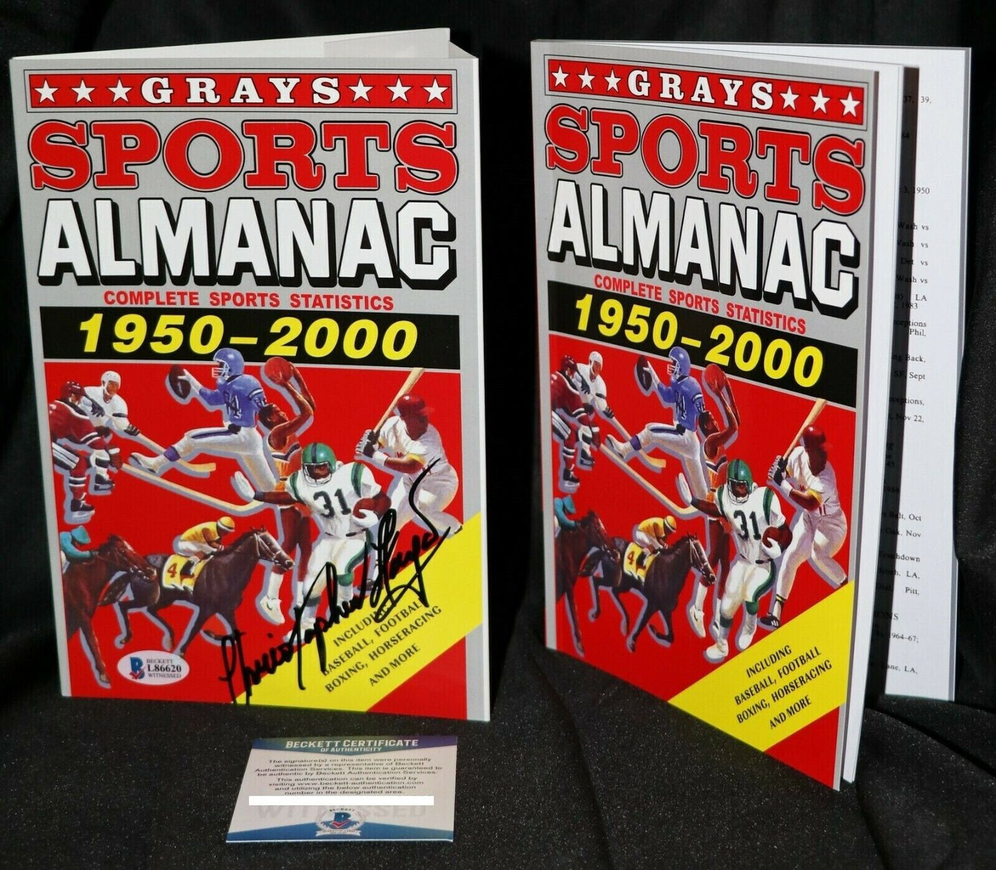 Christopher Lloyd Zurück in die Zukunft 2 signierte graue Sports Almanac Beckett COA #WE80740