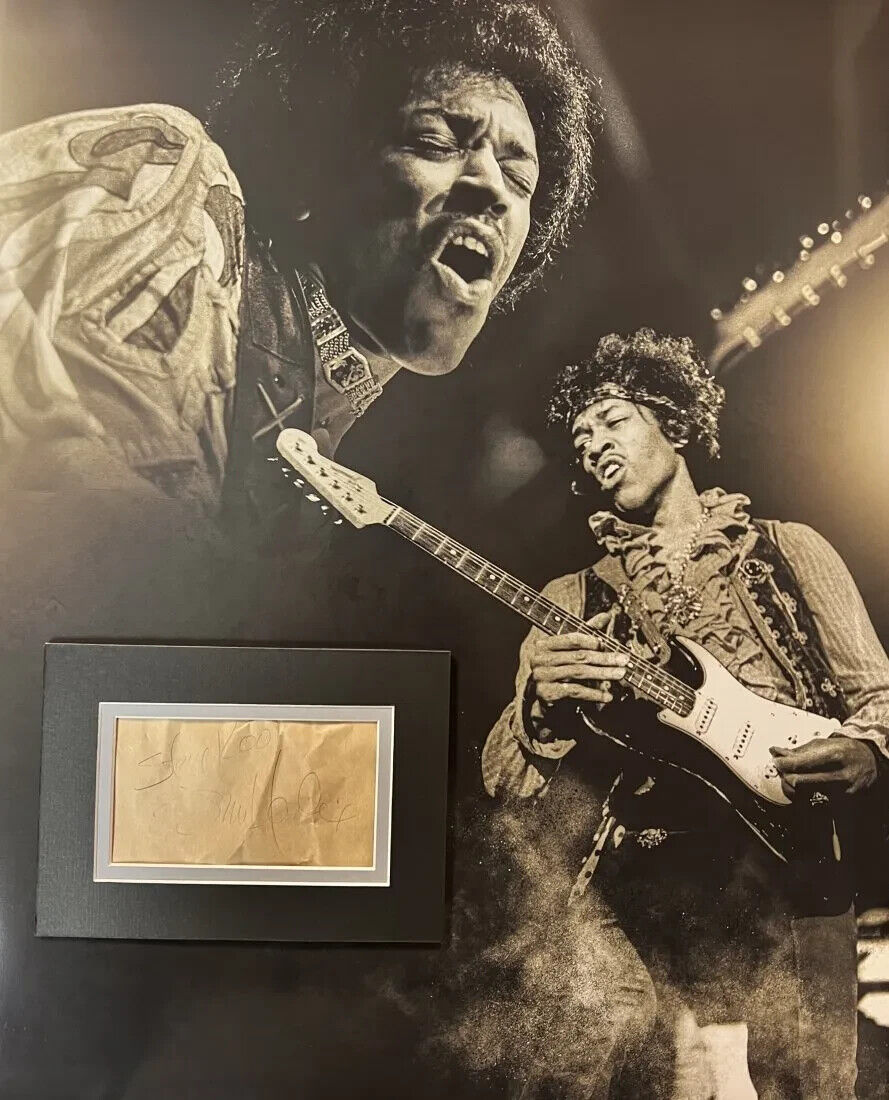 Jimi Hendrix signiertes Display Autogramm COA