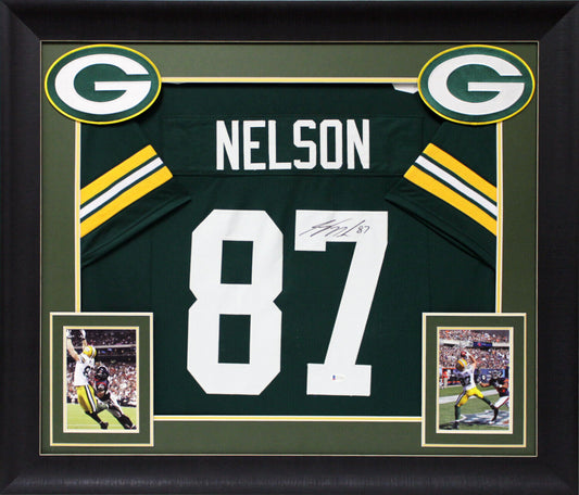 Packers Jordy Nelson authentisch signiertes, gerahmtes Trikot