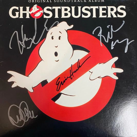 Ghostbusters Besetzung signierte Ghostbusters LP Album ICZ Autogramm COA vier Signaturen