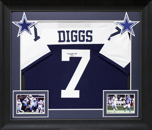 Cowboys Trevon Diggs authentisch signiertes, gerahmtes Trikot