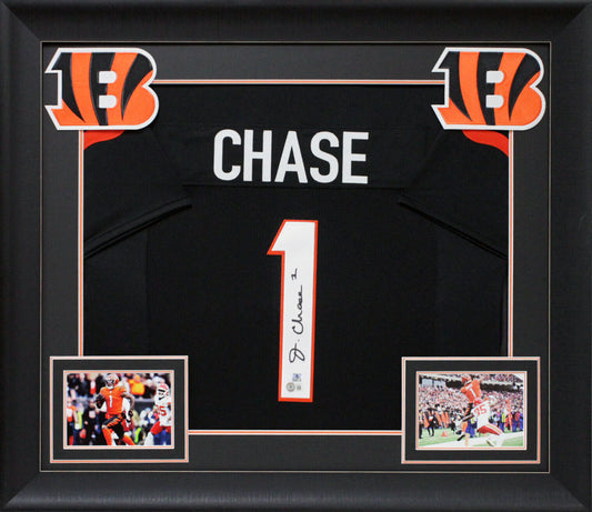 Bengals Ja'Marr Chase authentisch signiertes, gerahmtes Trikot