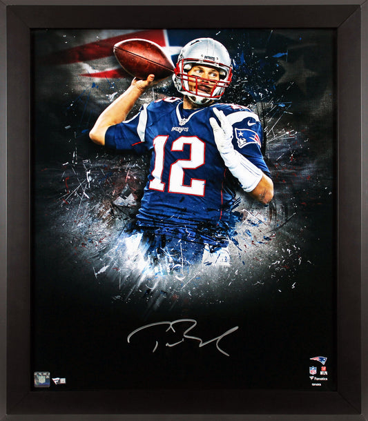 Patriots Tom Brady signiert gerahmt 51x61cm ""Im Fokus"" Bild