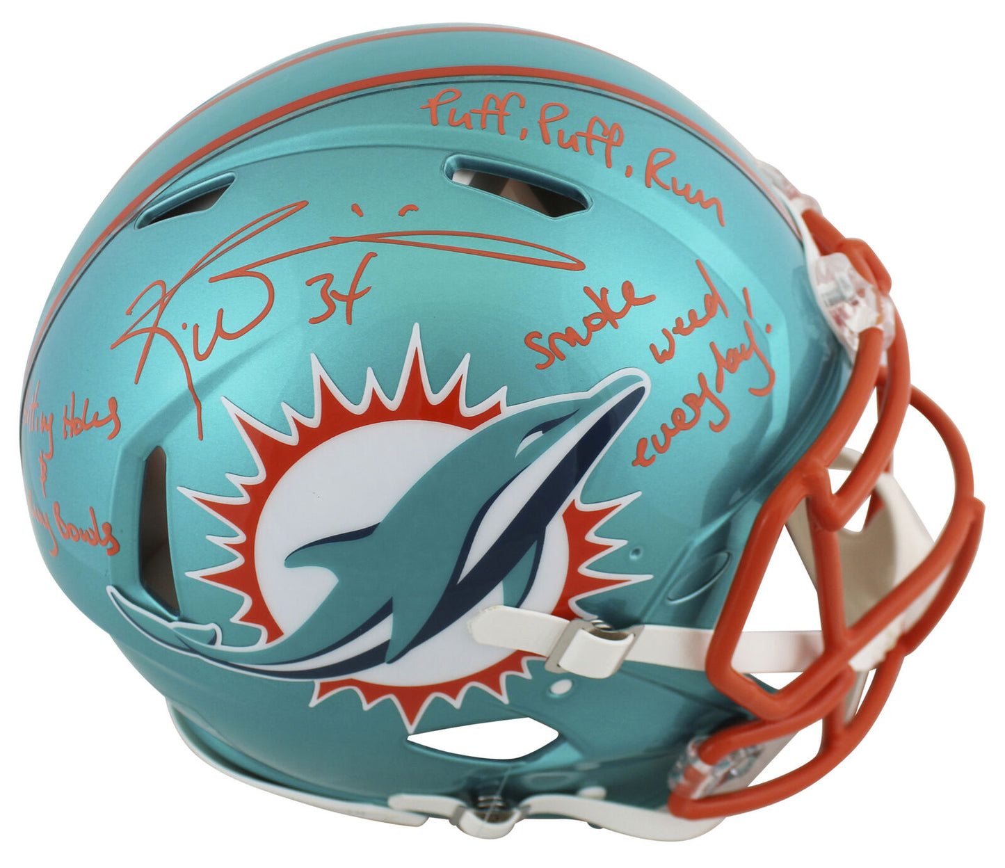 Dolphins Ricky Williams ""3x Insc"" authentisch signierter Speed Proline Helm in voller Größe BAS