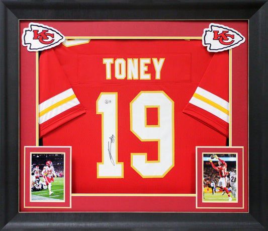 Chiefs Kadarius Toney authentisch signiertes, gerahmtes Trikot