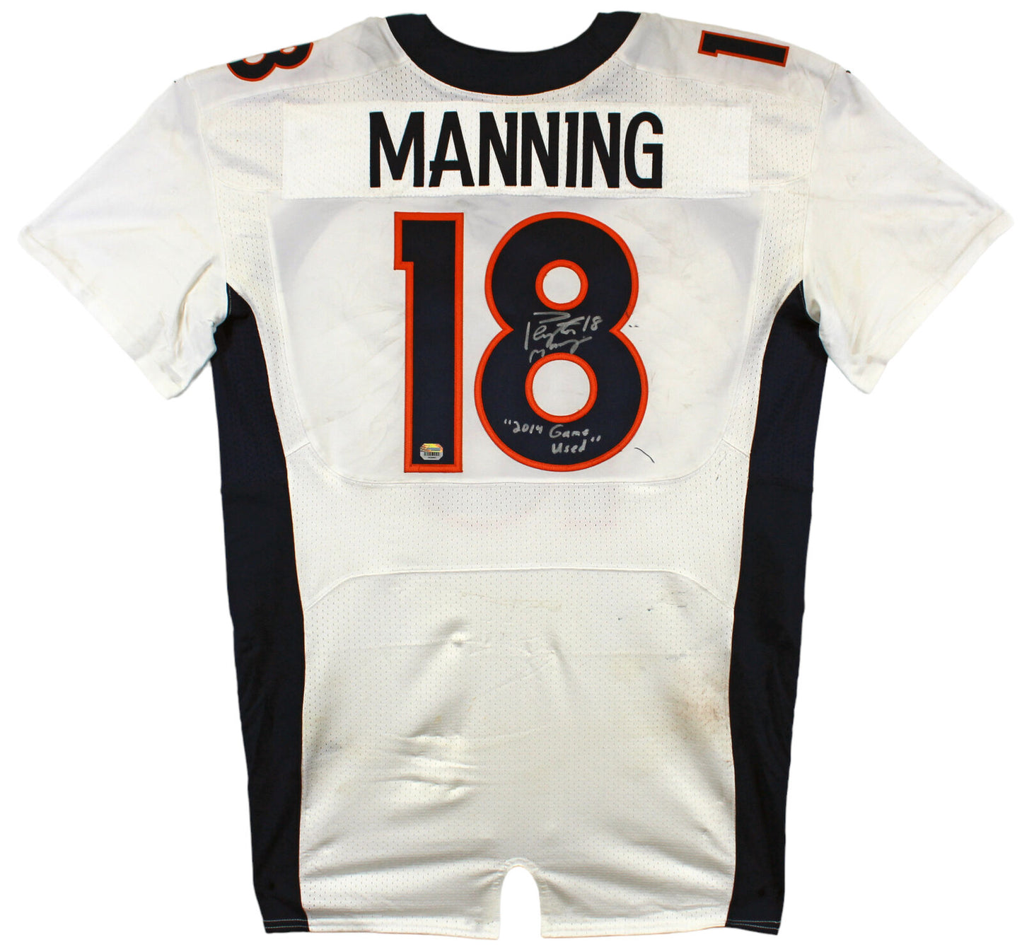 Broncos Peyton Manning 2014 Spiel gebraucht signiertes Nike Trikot