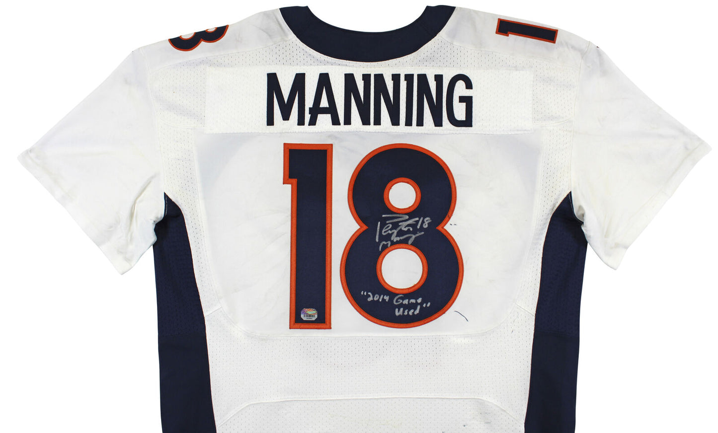 Broncos Peyton Manning 2014 Spiel gebraucht signiertes Nike Trikot