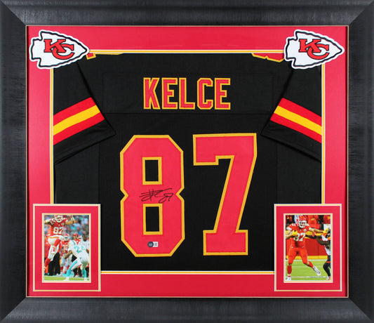 Chiefs Travis Kelce authentisch signiertes, gerahmtes Trikot