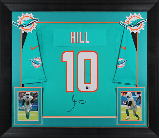 Dolphins Tyreek Hill authentisch signiertes, gerahmtes Trikot