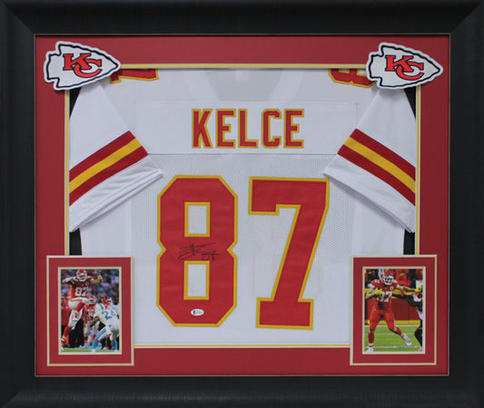 Chiefs Travis Kelce authentisch signiertes, gerahmtes Trikot