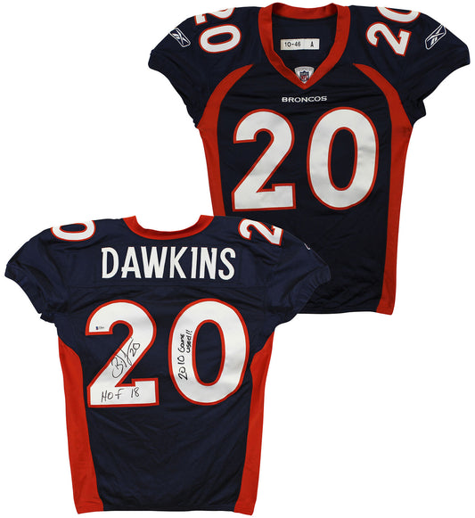 Brian Dawkins "HOF 18 2010 Spiel gebraucht!!" Signiert 2010 GU marineblau Nike Trikot BAS