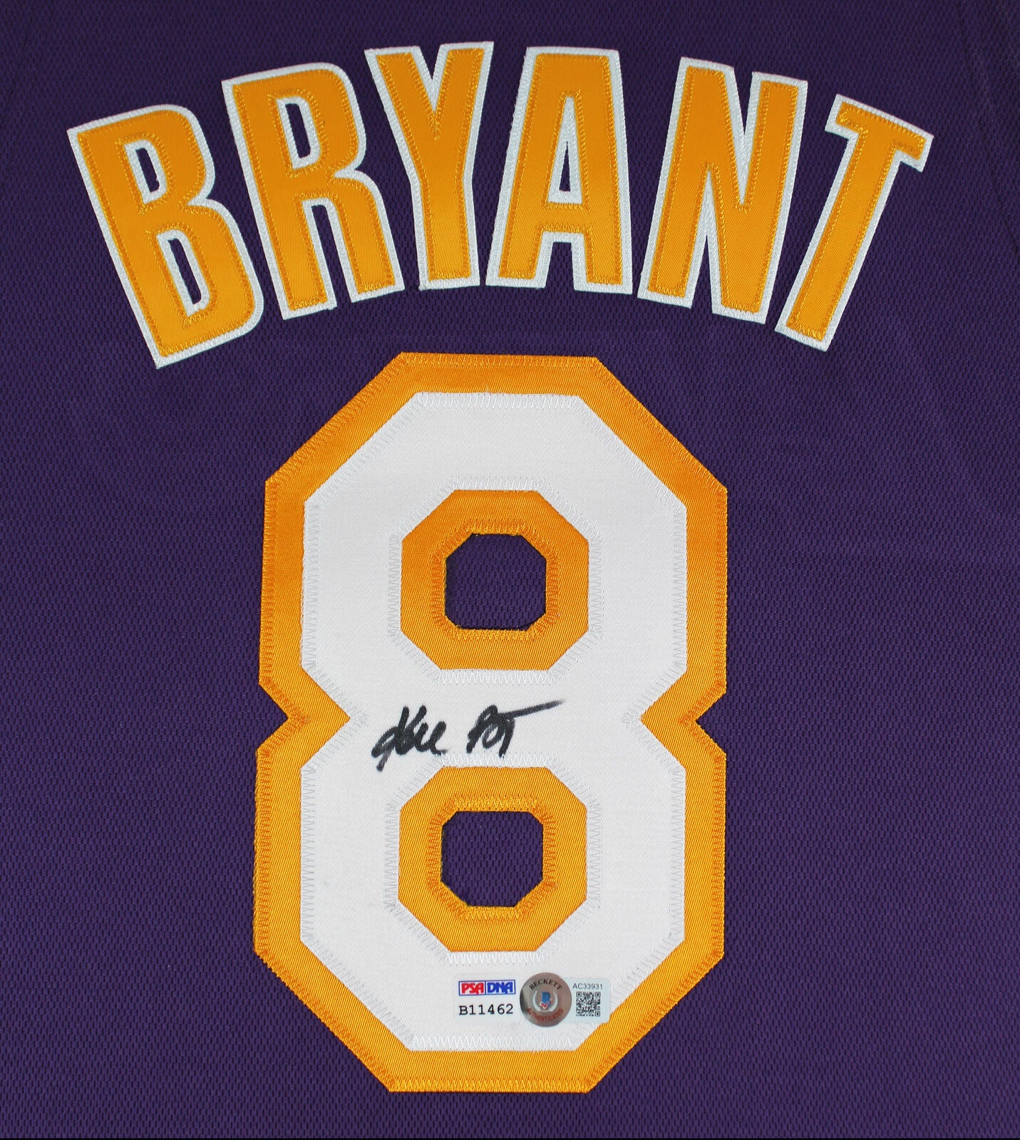 Lakers Kobe Bryant signiert lila M&N 2000-01 TB HWC gerahmtes Trikot