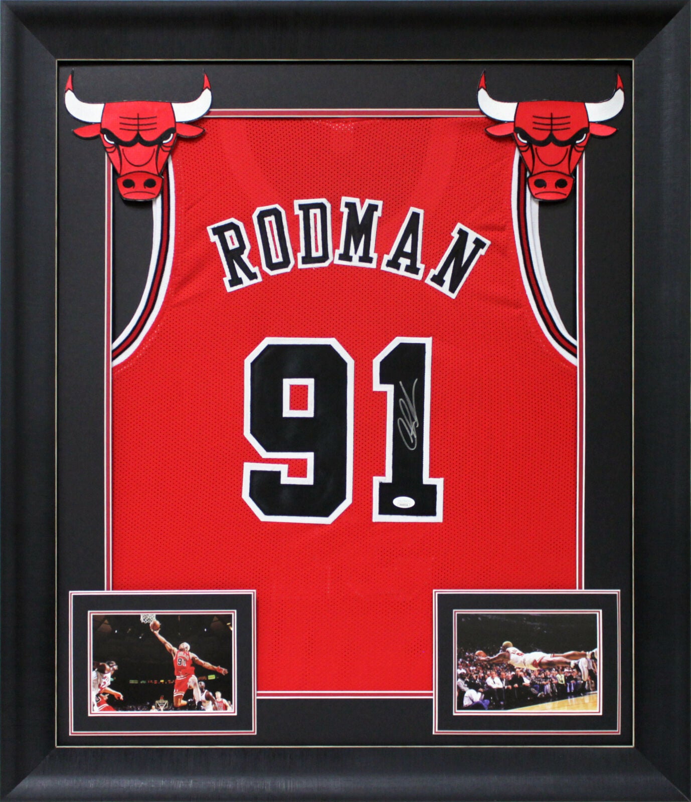 Bulls Dennis Rodman signiertes gerahmtes Trikot