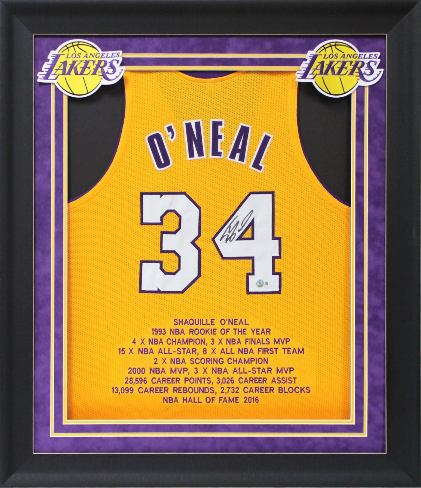 Lakers Shaquille O'Neal signiertes gerahmtes Trikot