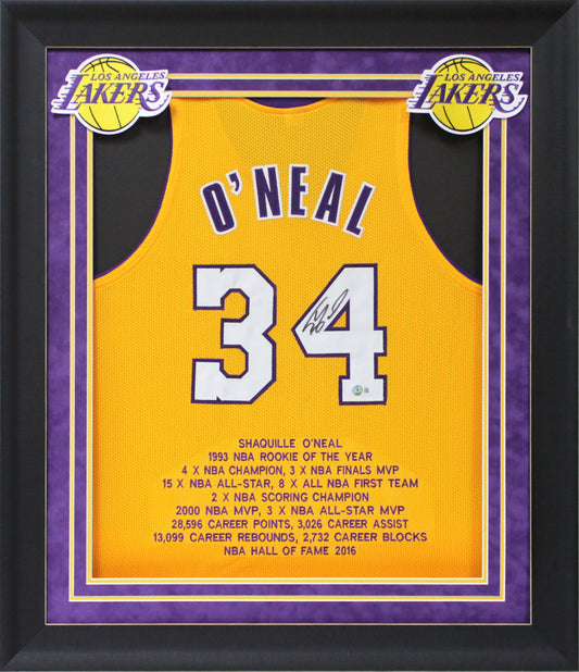 Lakers Shaquille O'Neal signiertes gerahmtes Trikot