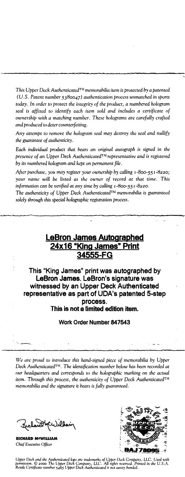 Lakers LeBron James ""King James"" authentisch signiert gerahmtes Foto UDA