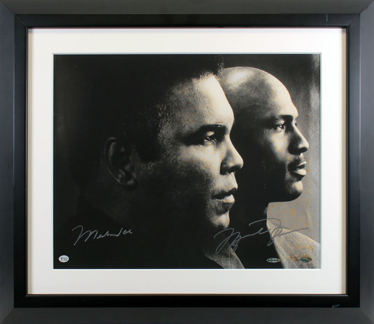 Michael Jordan & Muhammad Ali signiertes 40x51CM gerahmtes Foto LE #24/50 UDA & BAS