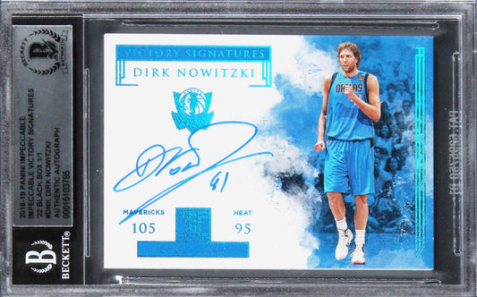 Dirk Nowitzki signierte 2018 Panini Karte BB 1/1 #DNK Karte