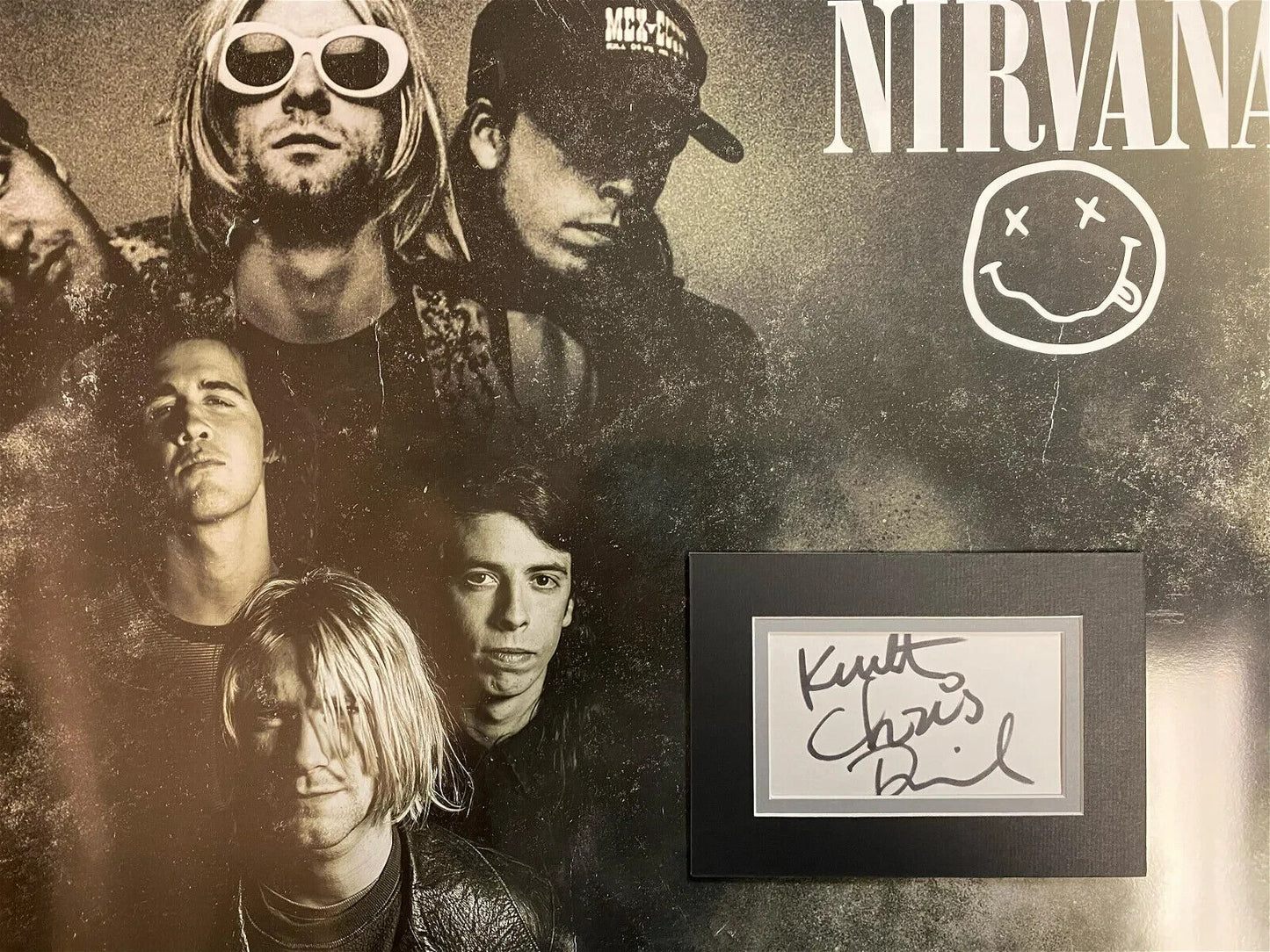 Nirvana signiertes Display ICZ Kurt Cobain Autogramm COA