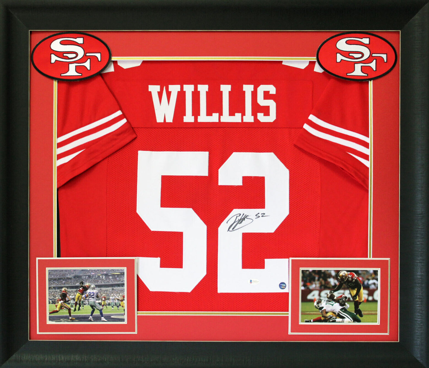 49ers Patrick Willis authentisch signiertes, gerahmtes Trikot