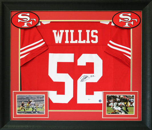 49ers Patrick Willis authentisch signiertes, gerahmtes Trikot