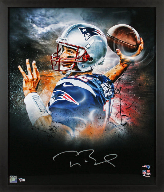 Patriots Tom Brady signiert gerahmt 51x61cm ""Im Fokus"" Bild