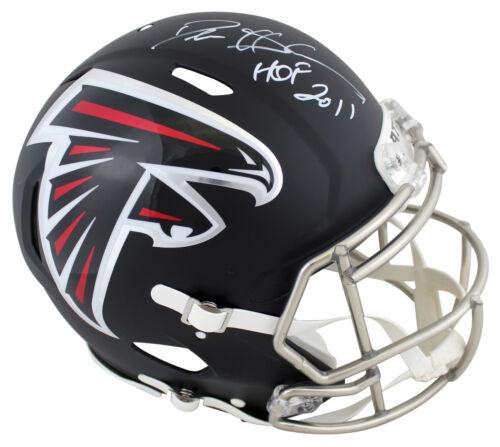 Falcons Deion Schleifer ""HOF 2011" authentisch signierter Full Size Speed Proline Helm in voller Größe BAS